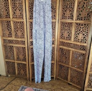 Tart Blue and White Patterned Jumpsuit